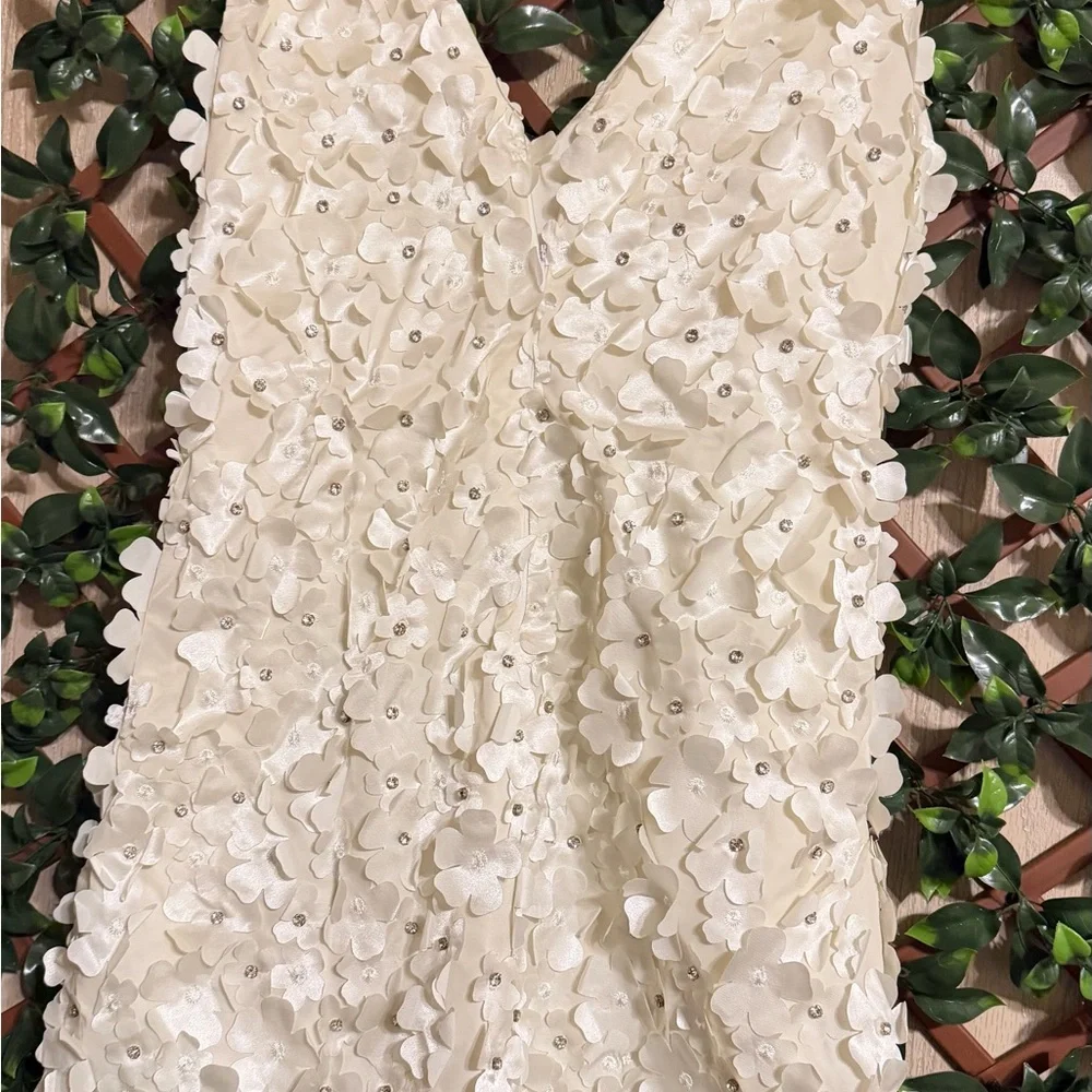 STINE GOYA White Textured Elena Floral Mini Dress Women’s Size XS - Picture 10 of 16